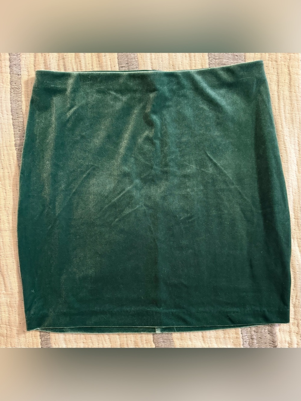 Express Dark Green Velvet Mini Skirt